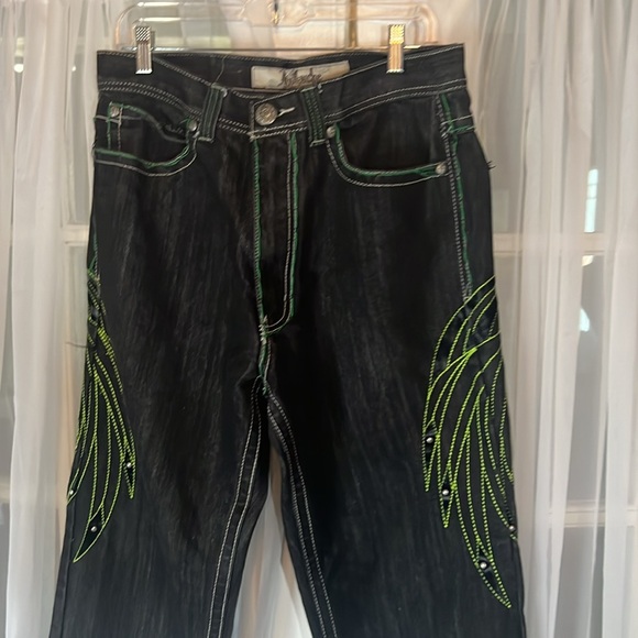 ablanche baggy Skater Y2K Embroidered jeans Men’s Size 34” Inseam 28” and 16W - Picture 8 of 12